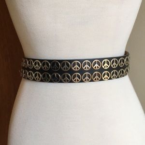 Black leather peace belt